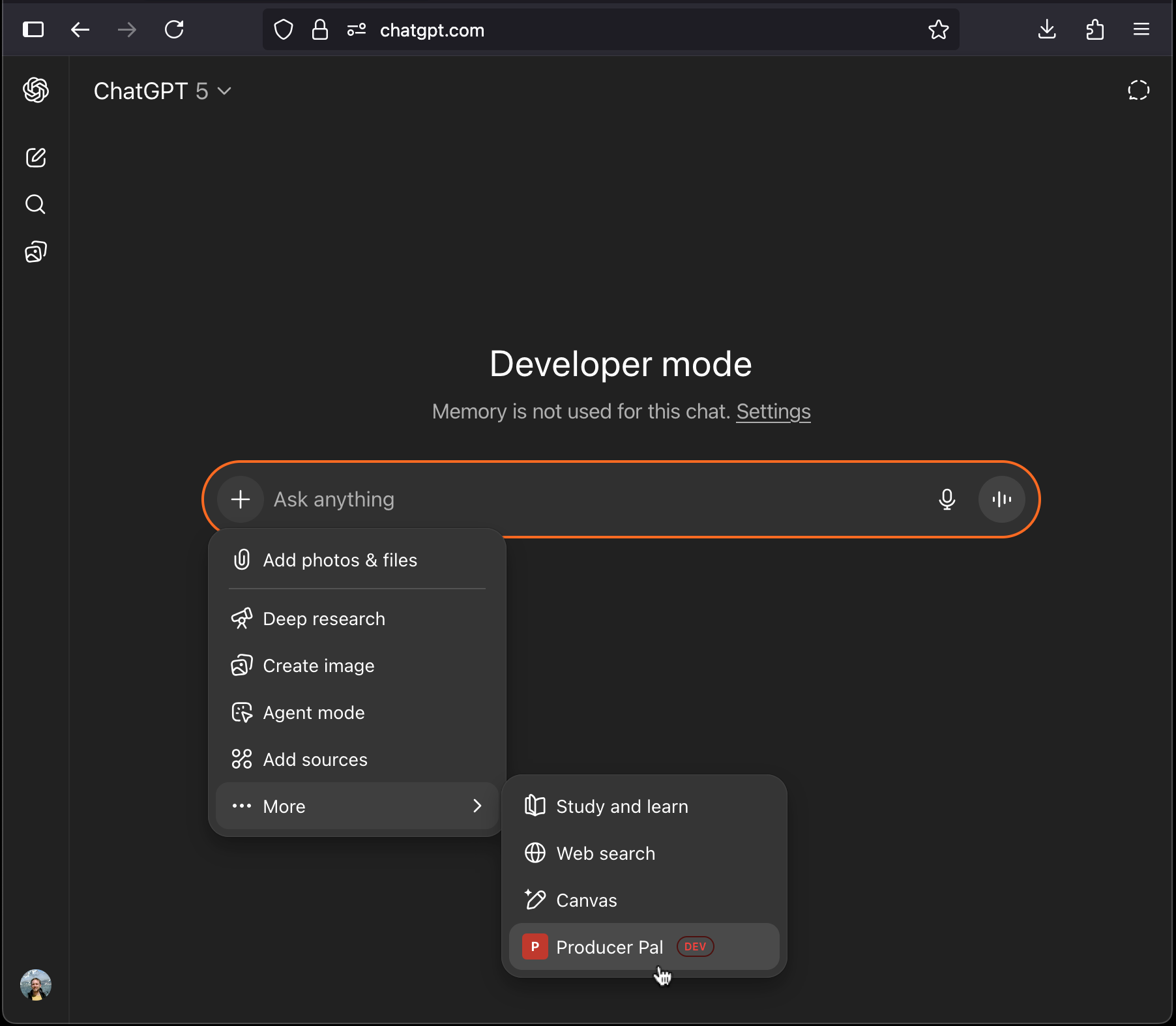 Enabling Producer Pal tools in ChatGPT