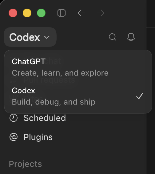 Switching to Codex mode
