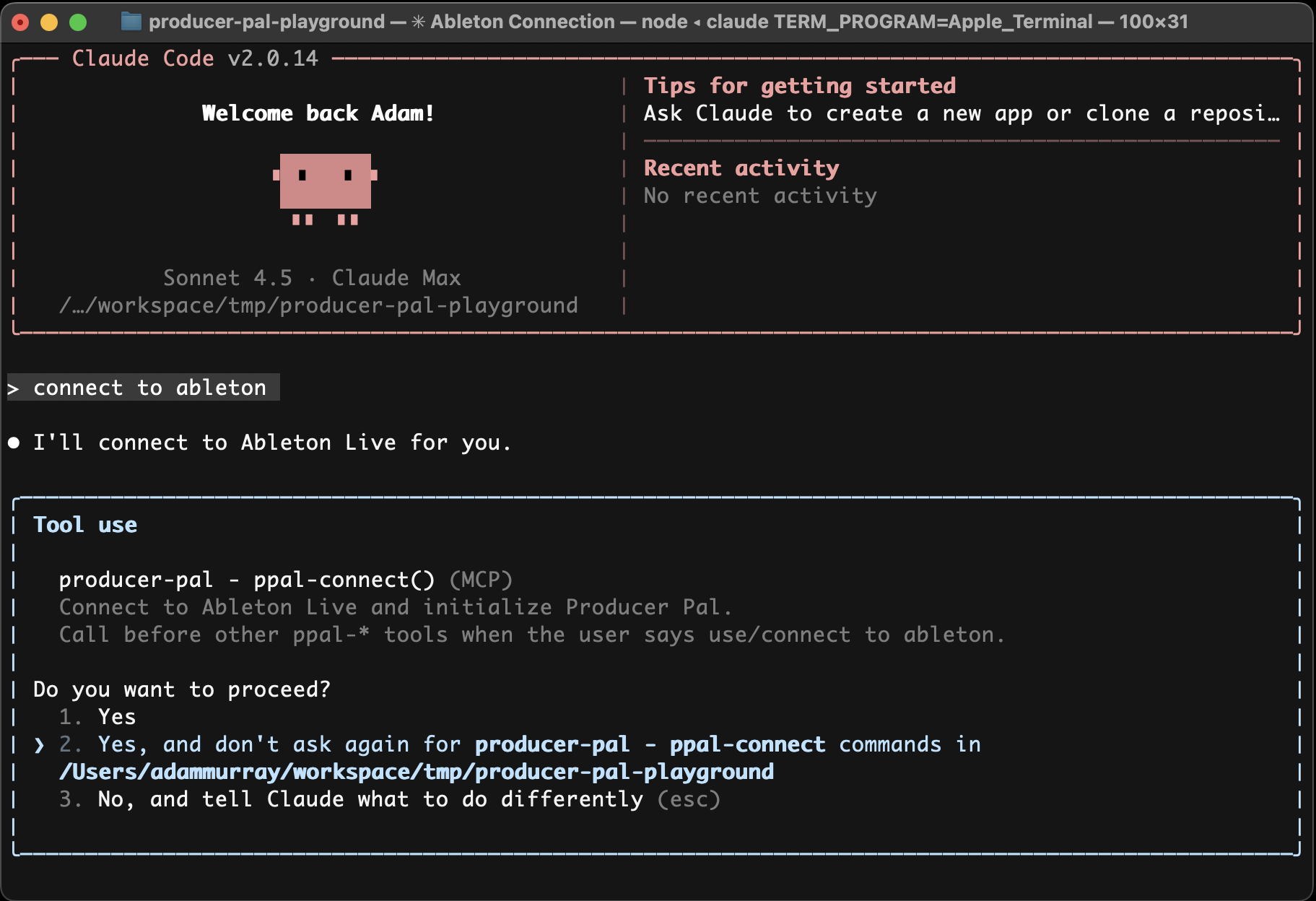 Claude Code tool permission prompt