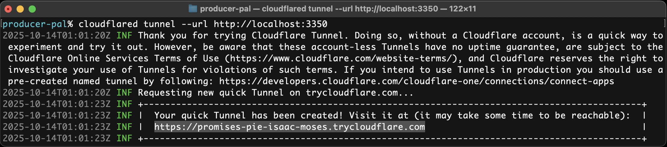 Cloudflare web tunnel