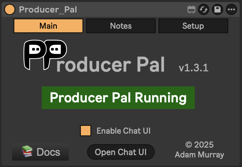 Producer Pal device running in Ableton Live
