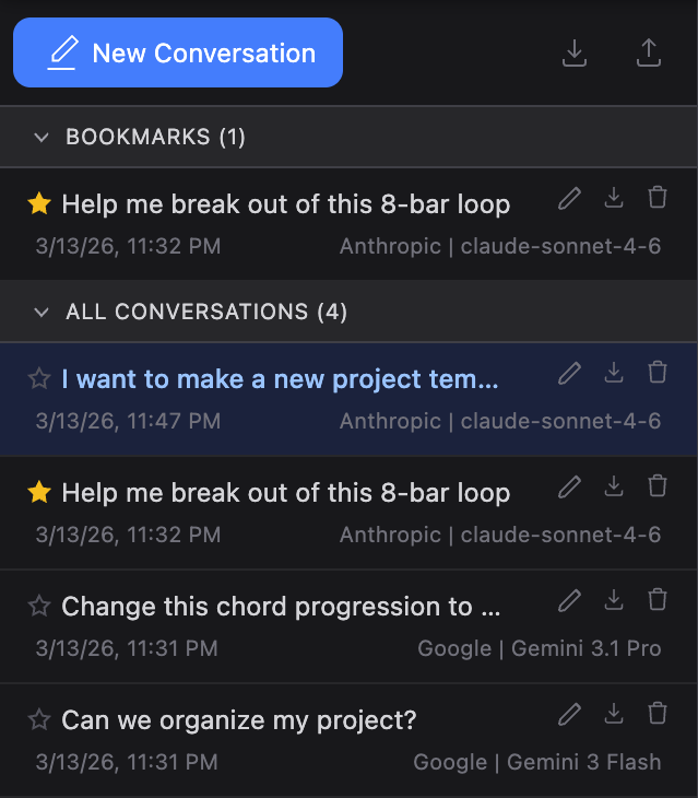 Conversation history