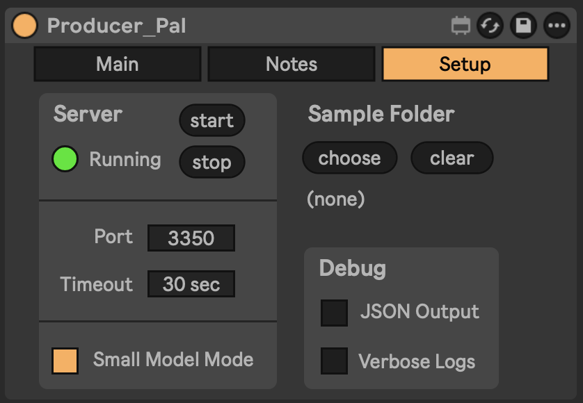 Small model mode setting